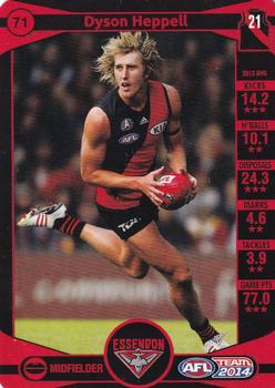 2014 Team Zone AFL Team #71 Dyson Heppell Front